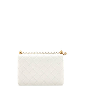 Chic Pearls Flap Bag Quilted Lambskin Small