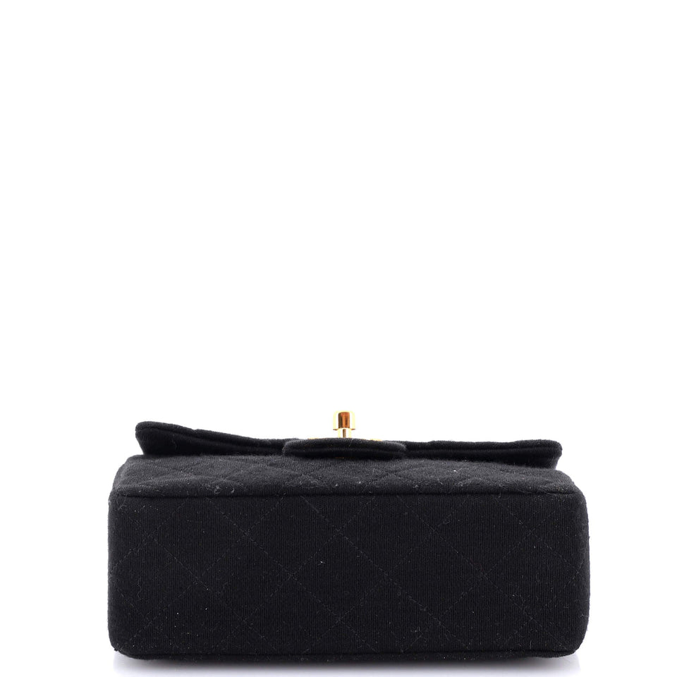 Vintage Square Classic Single Flap Bag Quilted Jersey Mini