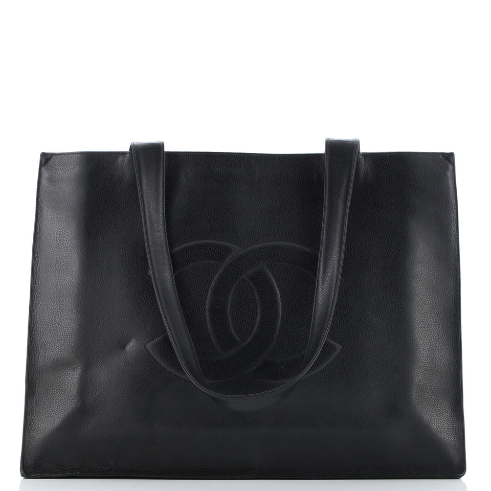 Vintage Timeless Shopping Tote Caviar