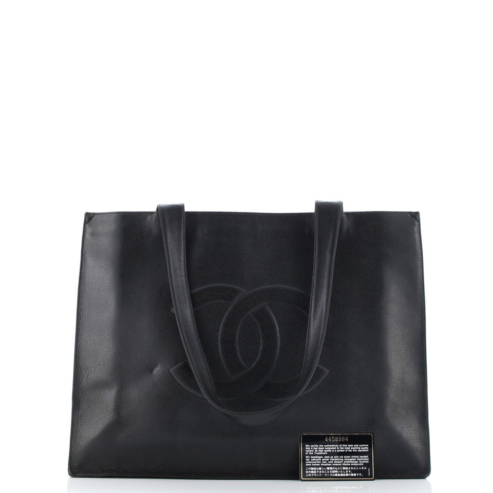 Vintage Timeless Shopping Tote Caviar