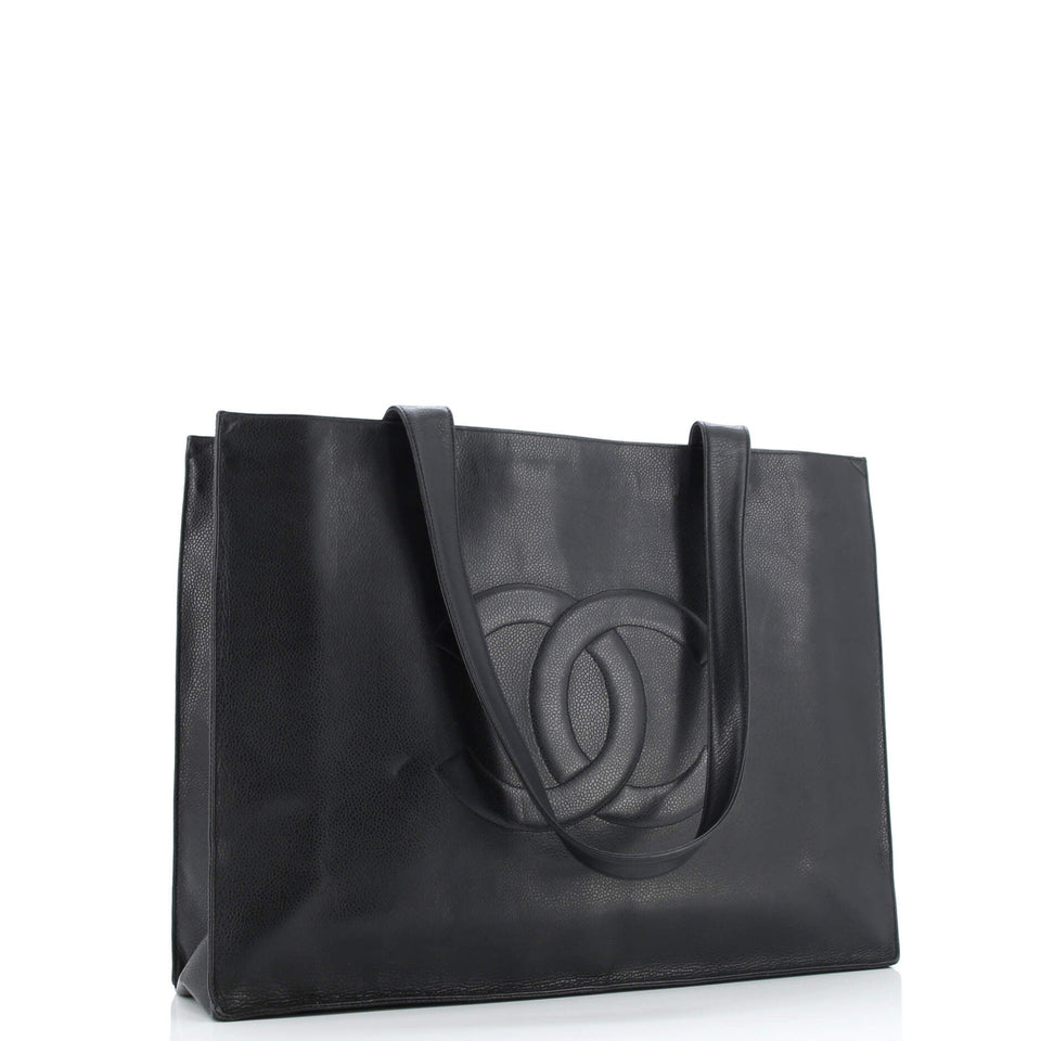 Vintage Timeless Shopping Tote Caviar
