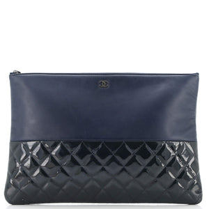 O Case Clutch Lambskin and Quilted Patent Large