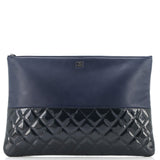 O Case Clutch Lambskin and Quilted Patent Large