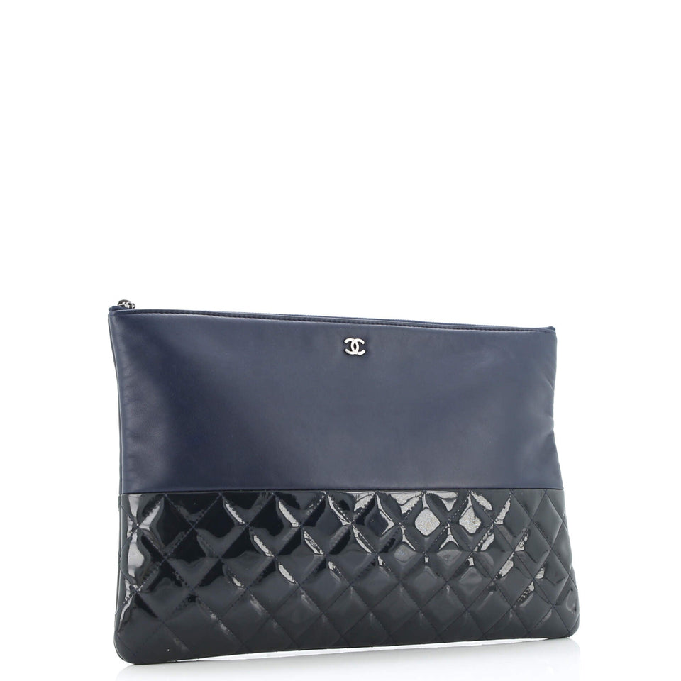 O Case Clutch Lambskin and Quilted Patent Large