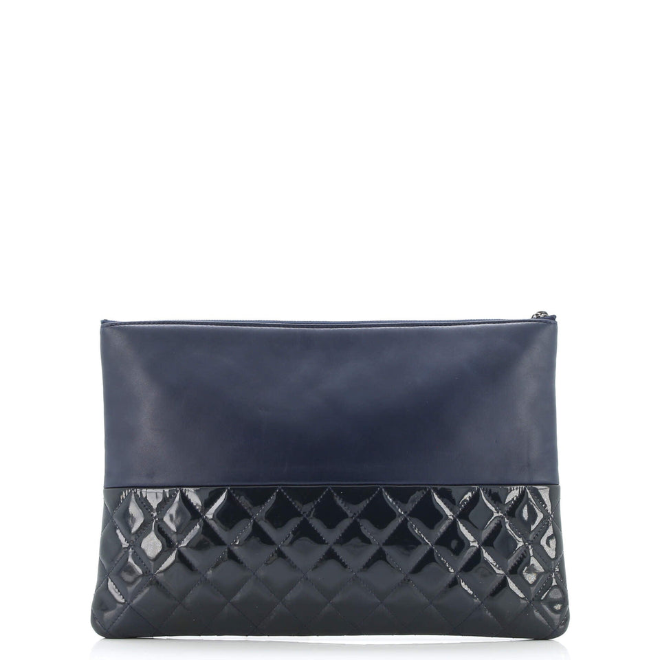 O Case Clutch Lambskin and Quilted Patent Large
