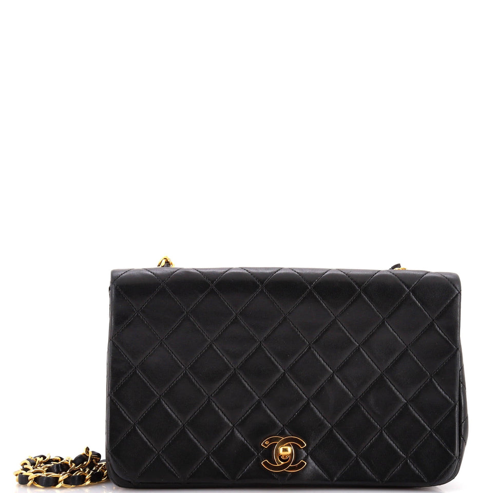 Vintage Full Flap Bag Quilted Lambskin Medium