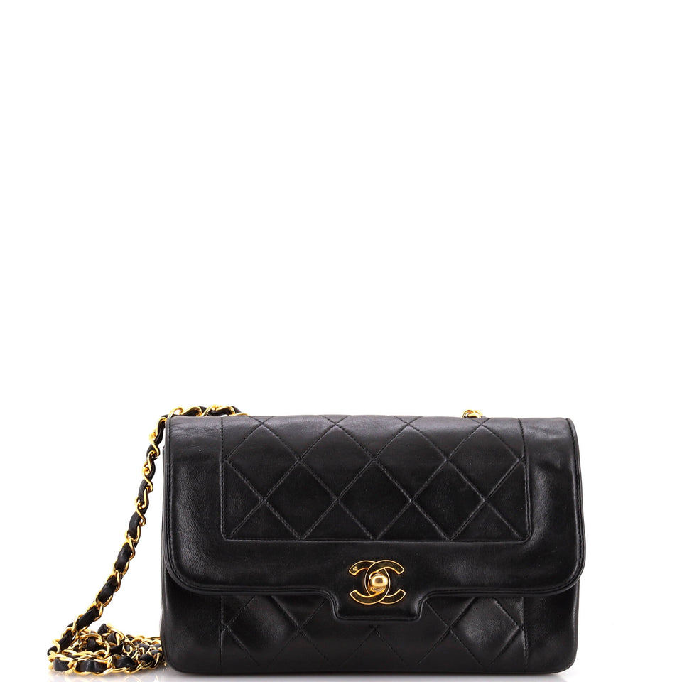 Vintage CC Chain Flap Bag Quilted Lambskin Small
