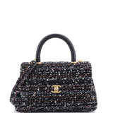 Coco Top Handle Bag Quilted Tweed and Sequins Mini