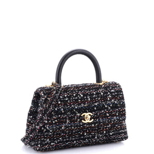 Coco Top Handle Bag Quilted Tweed and Sequins Mini