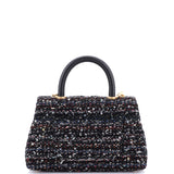 Coco Top Handle Bag Quilted Tweed and Sequins Mini