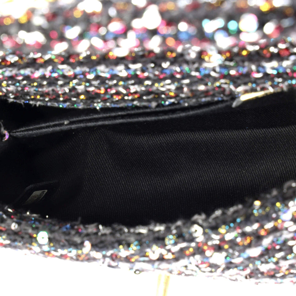Coco Top Handle Bag Quilted Tweed and Sequins Mini