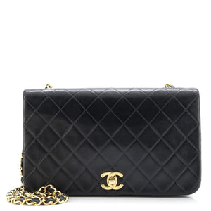 Vintage Full Flap Bag Quilted Lambskin Medium