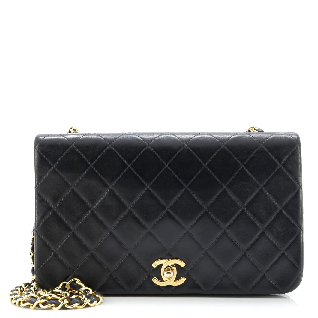 Vintage Full Flap Bag Quilted Lambskin Medium