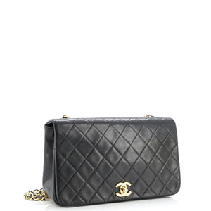 Vintage Full Flap Bag Quilted Lambskin Medium