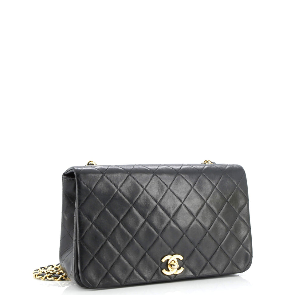Vintage Full Flap Bag Quilted Lambskin Medium