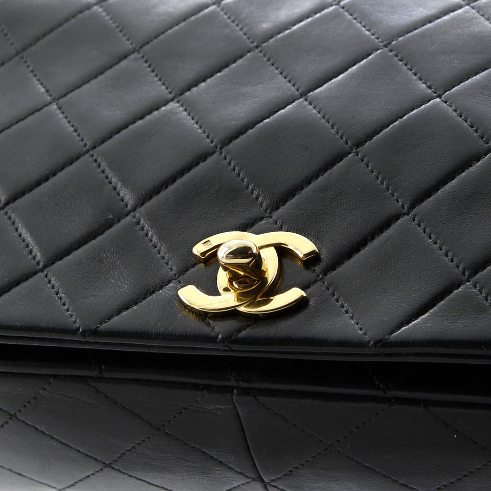 Vintage Full Flap Bag Quilted Lambskin Medium