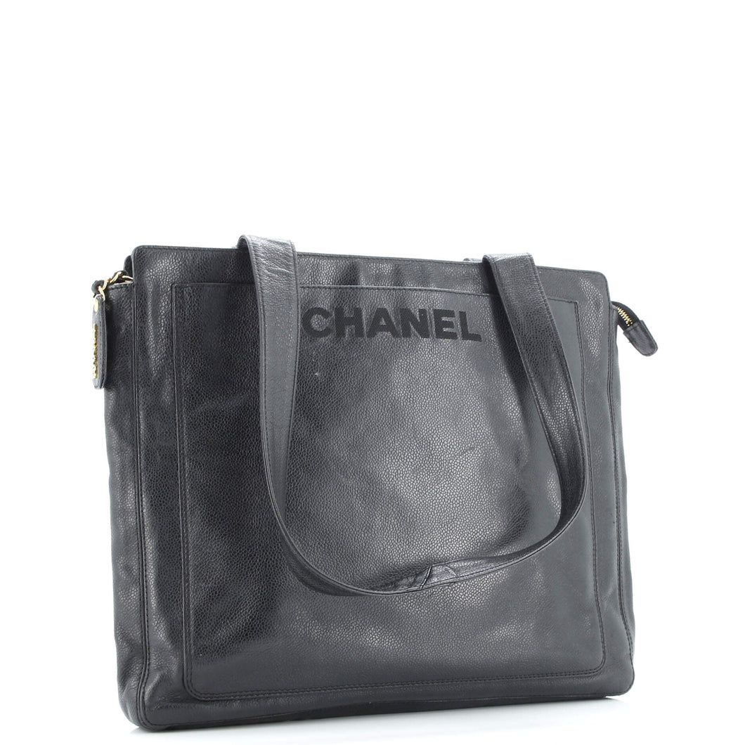Vintage Logo Zip Shoulder Bag Caviar Large