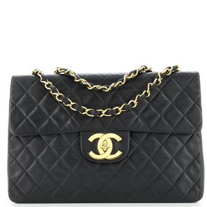 Vintage Classic Single Flap Bag Quilted Lambskin Maxi