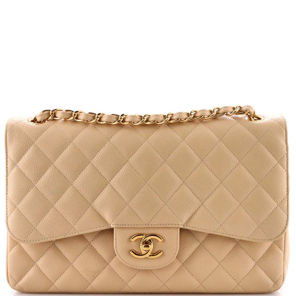 Classic Double Flap Bag Quilted Caviar Jumbo