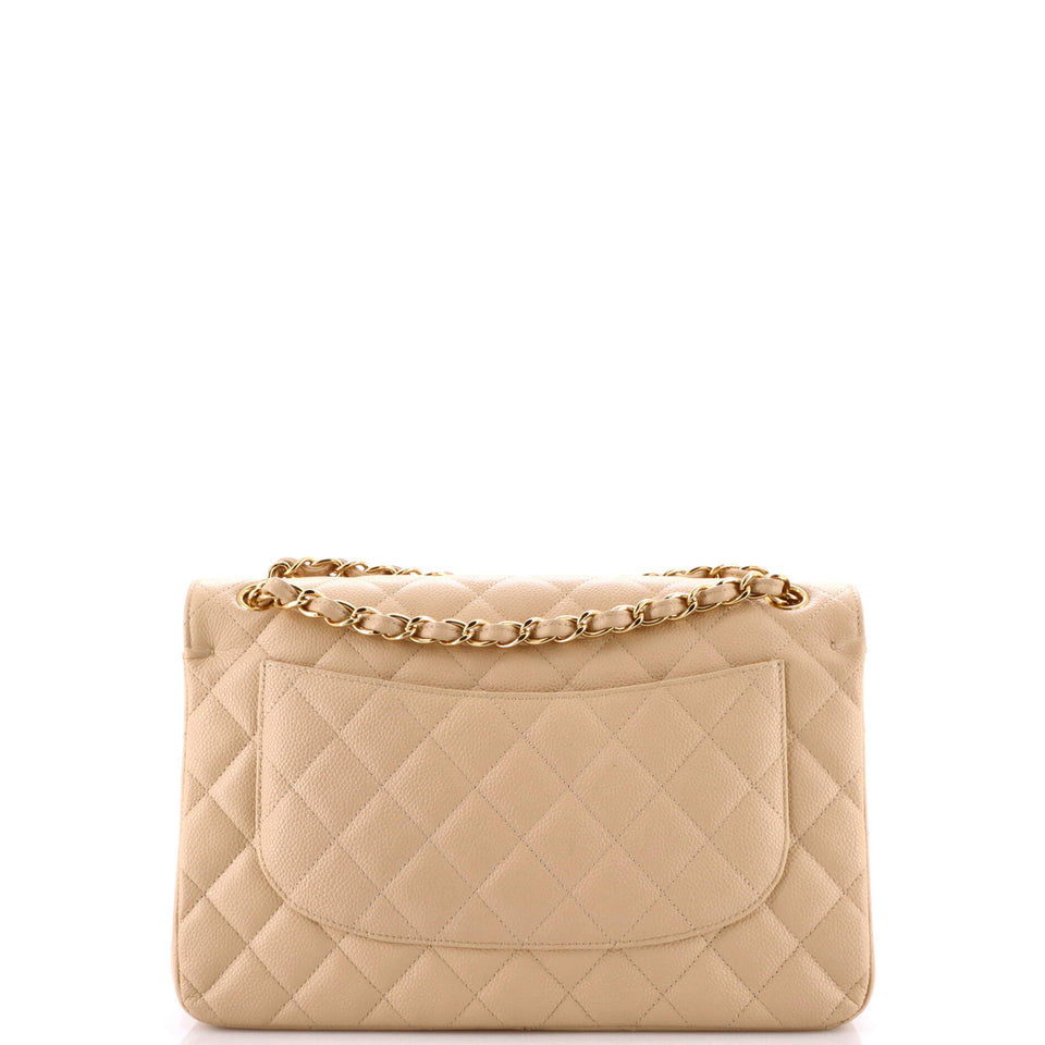 Classic Double Flap Bag Quilted Caviar Jumbo