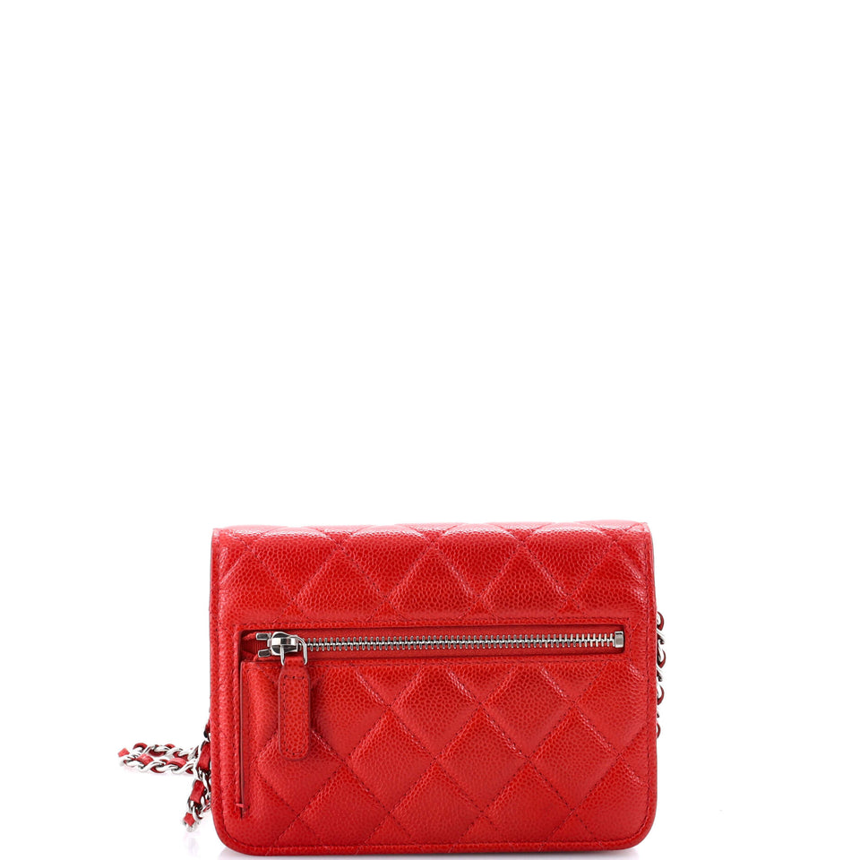Wallet on Chain Quilted Caviar Mini
