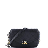 Two Tone Envelope Flap Bag Quilted Calfskin Medium