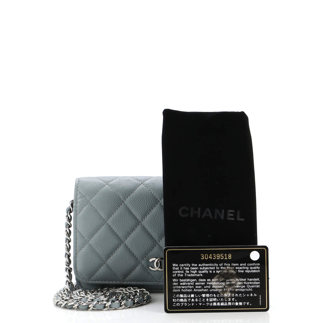 Wallet on Chain Quilted Caviar Mini
