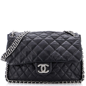 Chain Around Flap Bag Quilted Leather Maxi