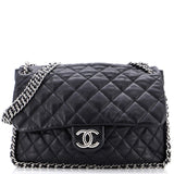 Chain Around Flap Bag Quilted Leather Maxi