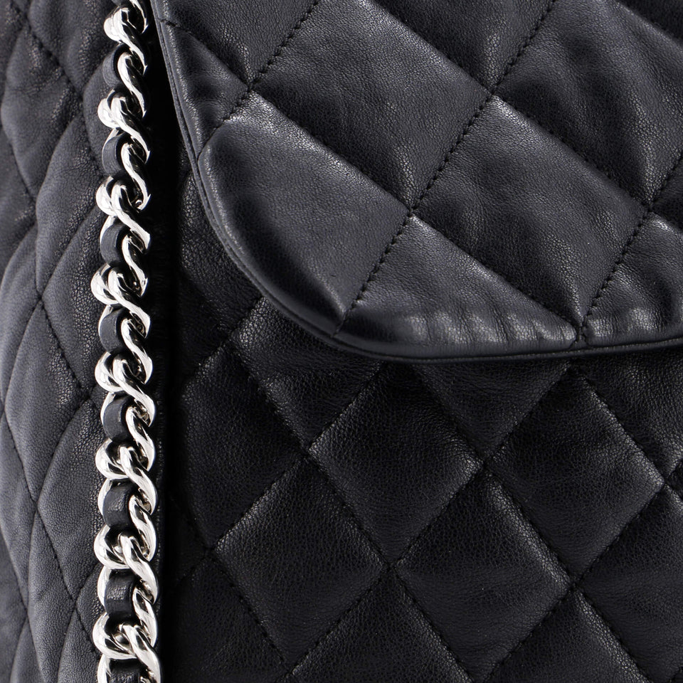 Chain Around Flap Bag Quilted Leather Maxi