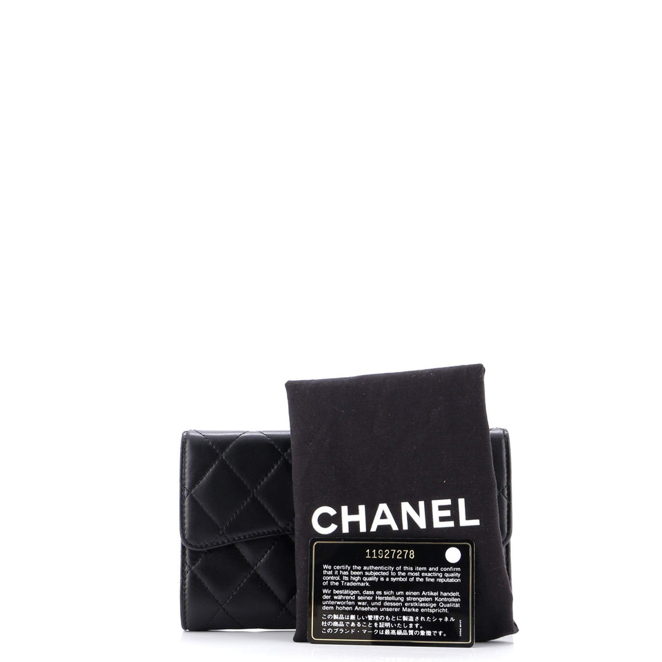 L-Flap Wallet Quilted Lambskin Long
