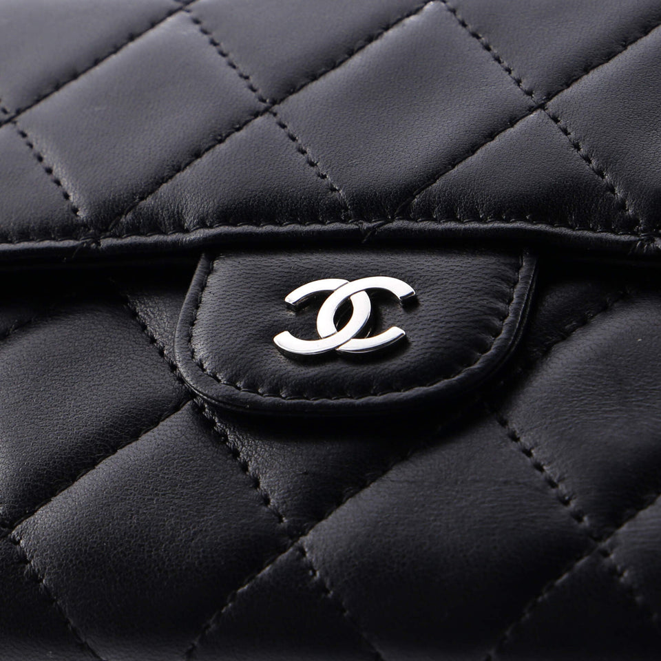 L-Flap Wallet Quilted Lambskin Long