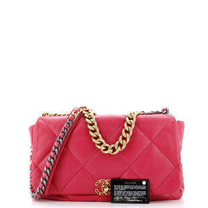 19 Flap Bag Quilted Leather Maxi