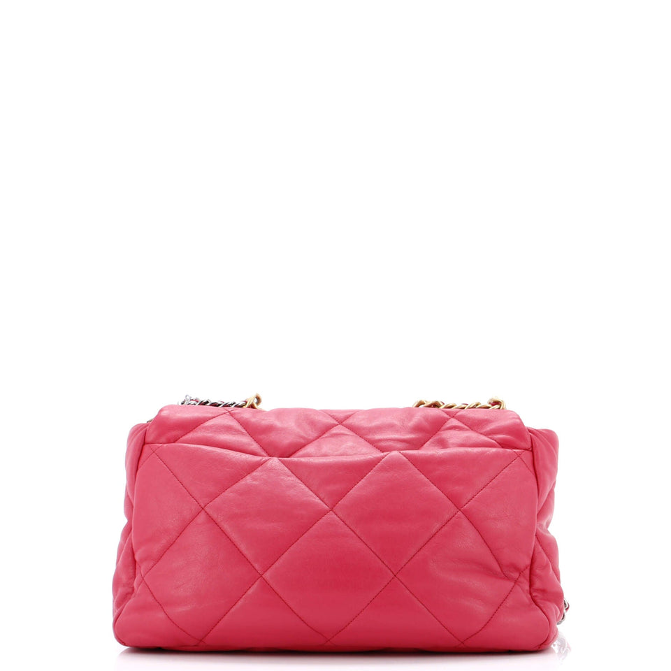 19 Flap Bag Quilted Leather Maxi