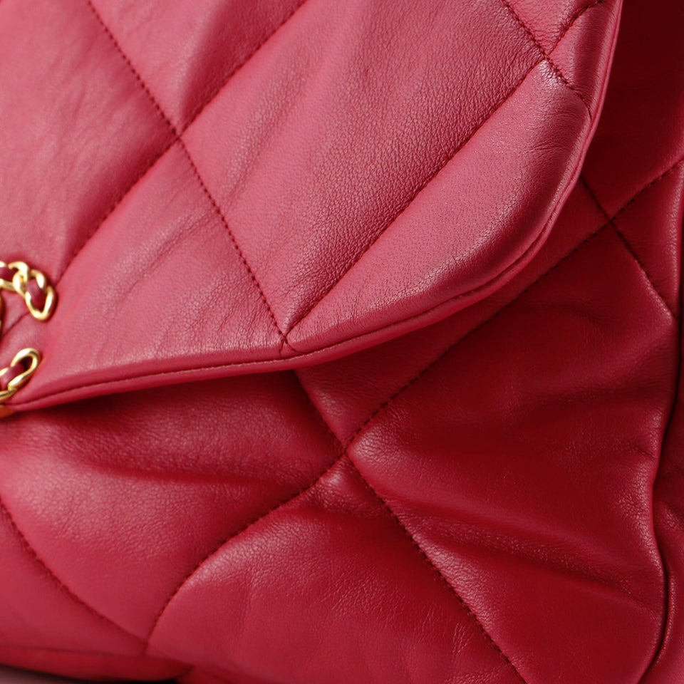 19 Flap Bag Quilted Leather Maxi