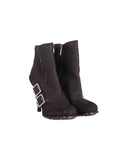 Dior Spy Button High Heel Ankle Boots in Black Leather