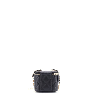Vanity Case with Pearl Chain Quilted Lambskin Mini