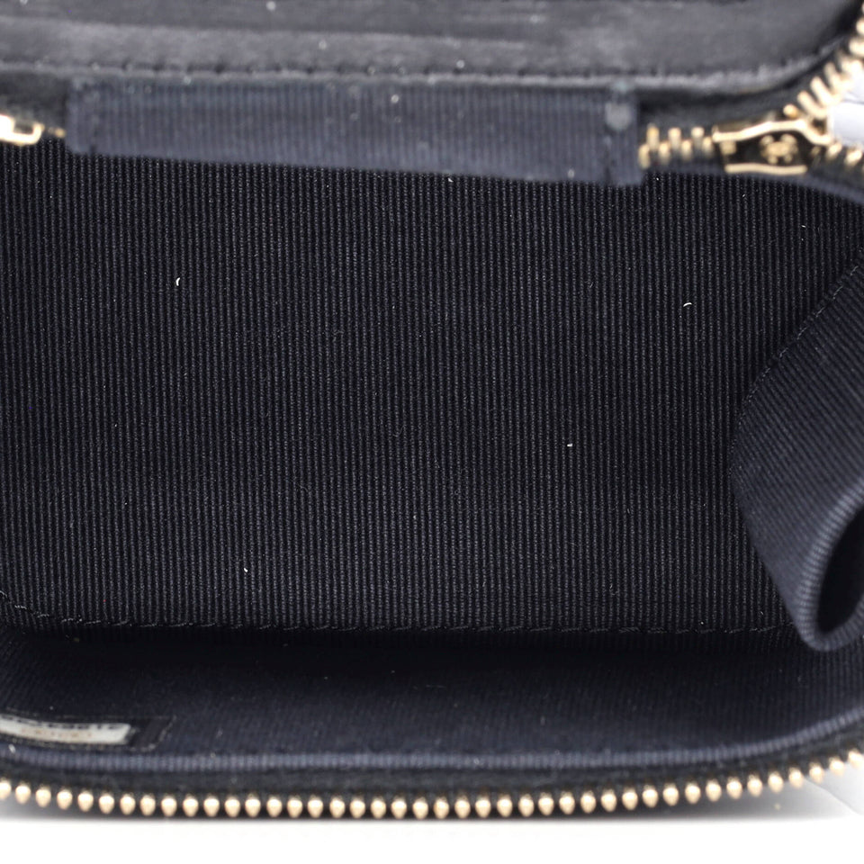 Vanity Case with Pearl Chain Quilted Lambskin Mini