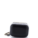Camellia Bow Vanity Case with Chain Quilted Lambskin Mini