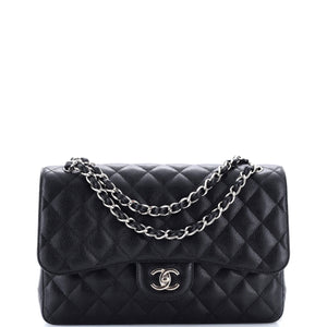 Classic Double Flap Bag Quilted Caviar Jumbo