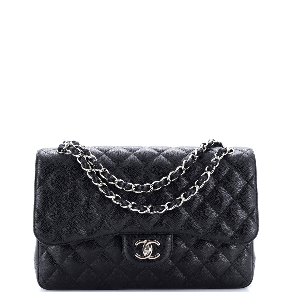 Classic Double Flap Bag Quilted Caviar Jumbo