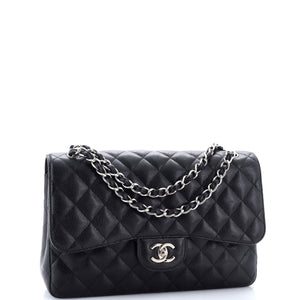 Classic Double Flap Bag Quilted Caviar Jumbo