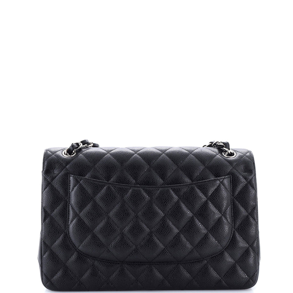 Classic Double Flap Bag Quilted Caviar Jumbo