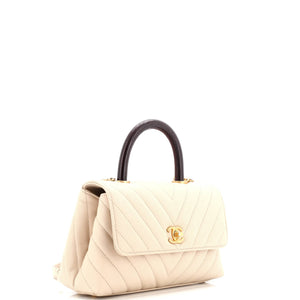 Coco Top Handle Bag Chevron Caviar with Lizard Embossed Handle Mini