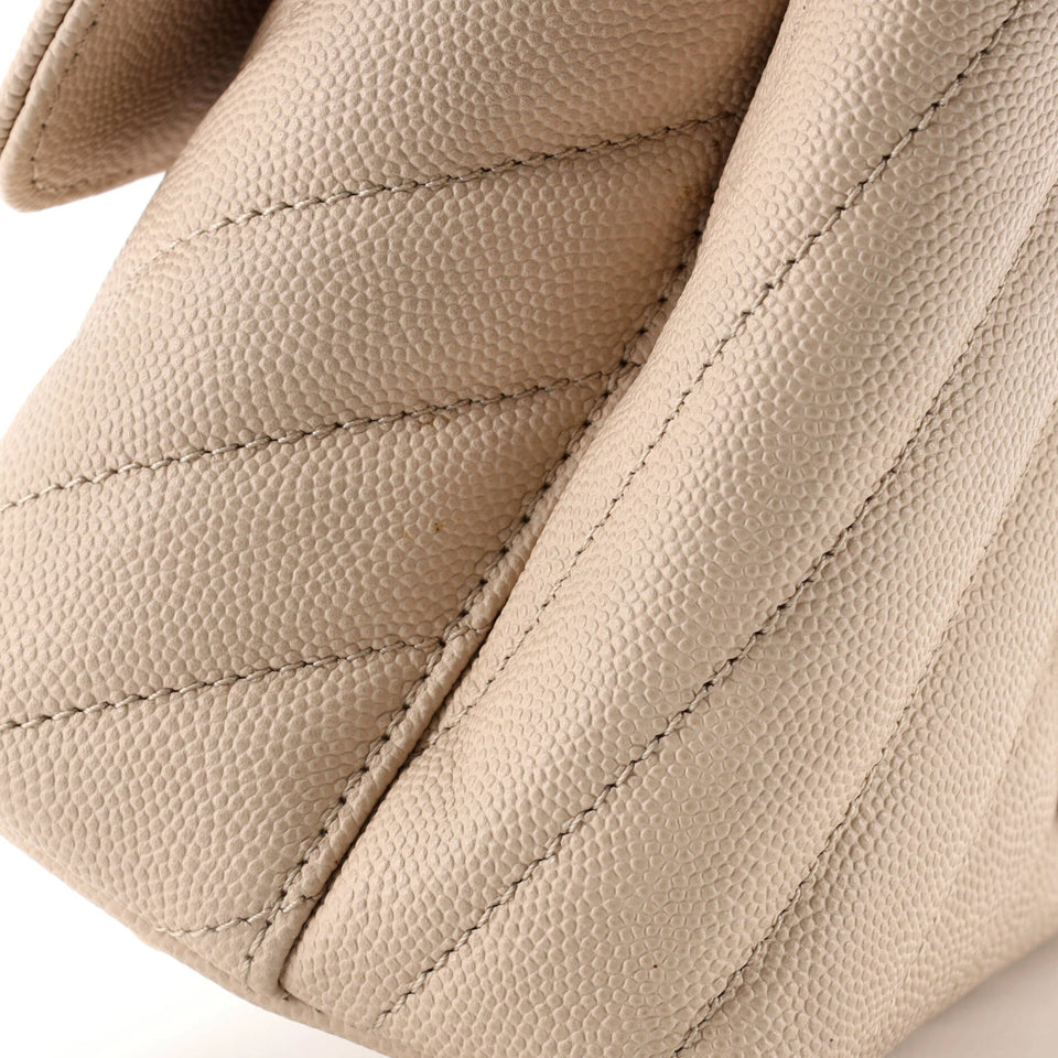 Coco Top Handle Bag Chevron Caviar with Lizard Embossed Handle Mini