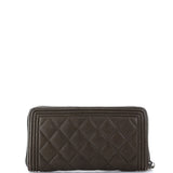 Boy Zip Around Wallet Quilted Caviar Long