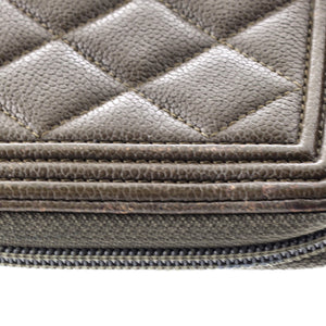 Boy Zip Around Wallet Quilted Caviar Long