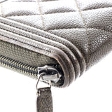 Boy Zip Around Wallet Quilted Caviar Long