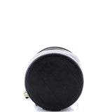 CC Round Vanity Case with Chain Quilted Lambskin Mini