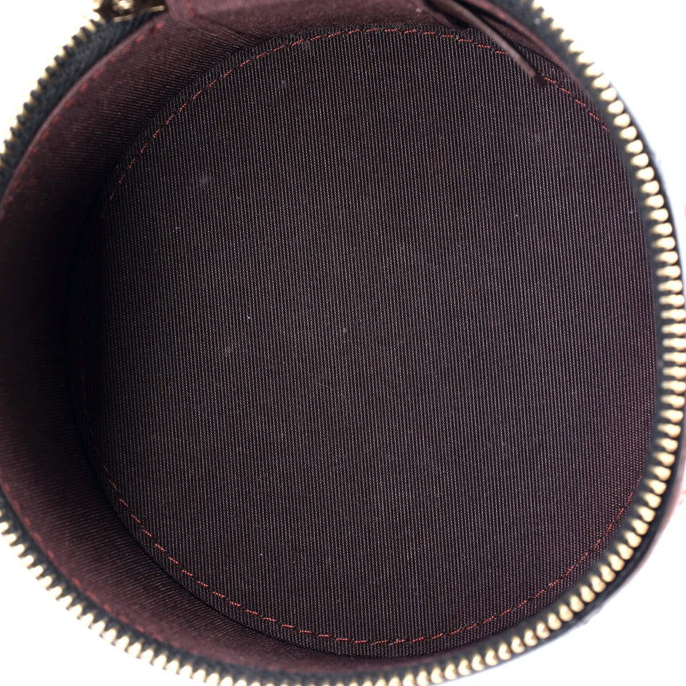 CC Round Vanity Case with Chain Quilted Lambskin Mini